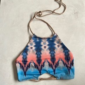 High neck reversible halter bikini top